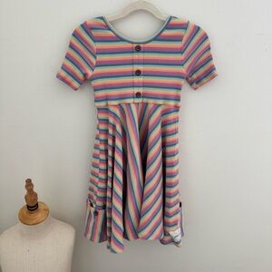 Colorful Striped Kids Dress
